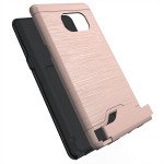 Wholesale Galaxy Note FE / Note Fan Edition / Note 7 Card Holder Hybrid Case (Rose Gold)